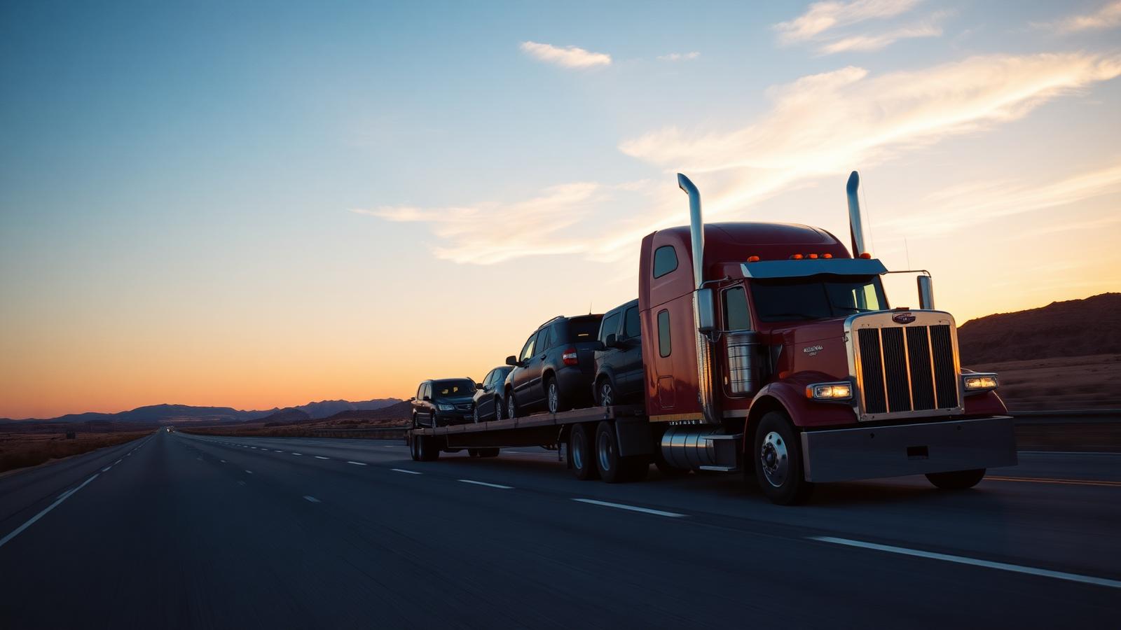 Luxury vehicle on enclosed auto transport